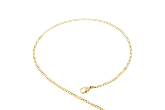 Stainless Steel Link Chain Necklace (14K Fine Gold) 26"