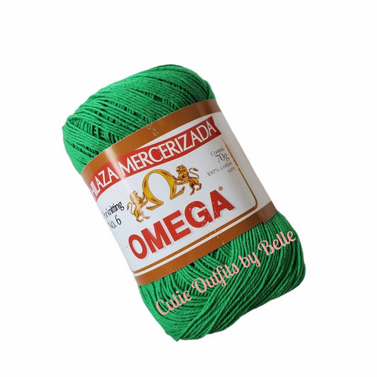 Cotton Thread, 100% Mercerized, No 6,green