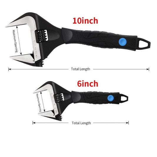 6" and 10" Wide Mouth Plumbing Adjustable Wrench Set