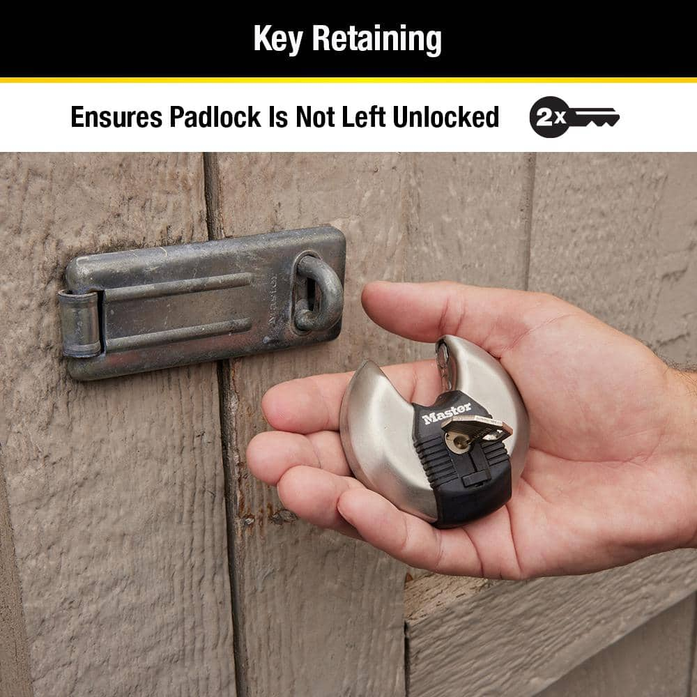 Heavy Duty Outdoor Shrouded Padlock with Key, 2-3/4" Wide