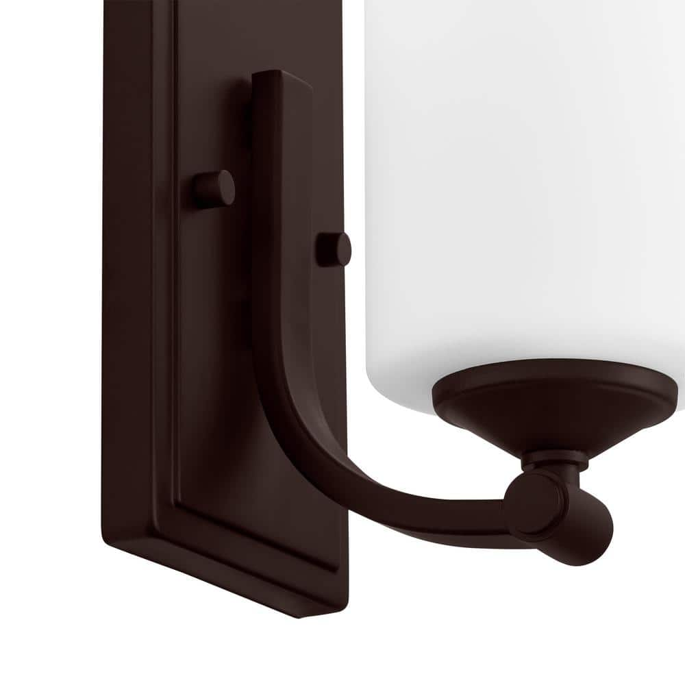 1 Light Wall Sconce with Opal Glass (Color: Matte Bronze)