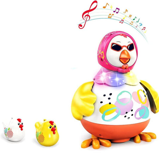 Dancing Chicken Baby Toy with 2 Whistles and Easter Basket