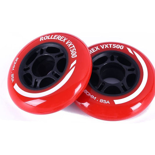 Pack of 8 Inline Skate Wheels, Color: Rocket Red