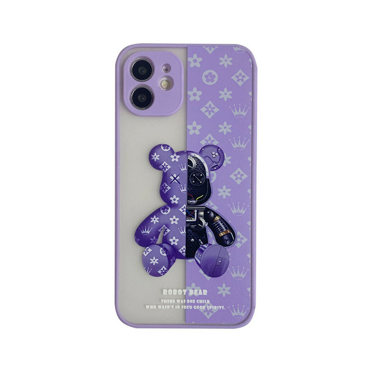 For 13 Pro Max Mechanical Bear Phone Cover, Color: Purple