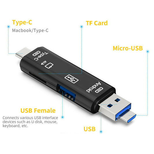 USB 3.0 Micro USB Type C Card Reader MicroSD OTG Memory Adapter