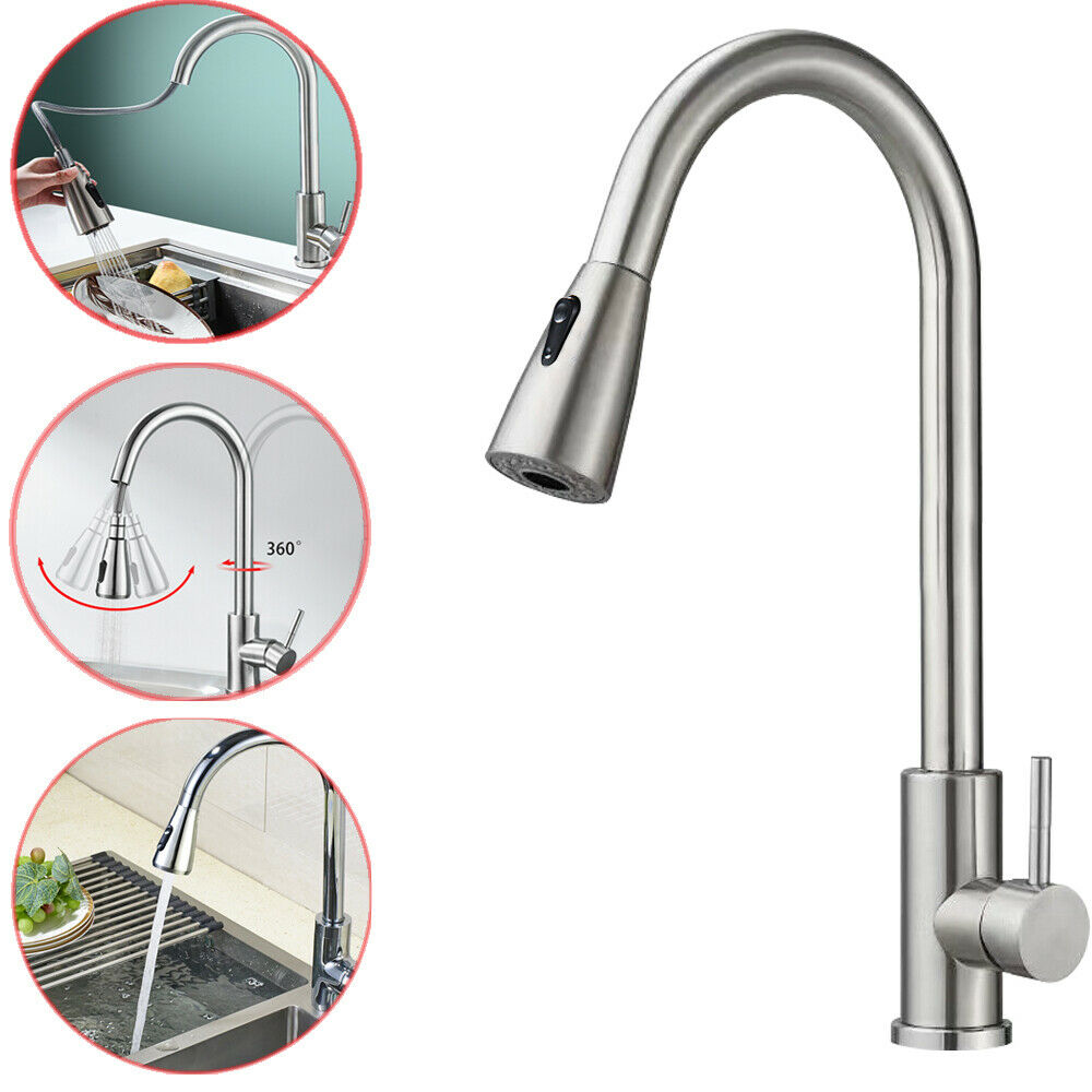 Kitchen Faucet Sink Pull-out Sprayer, Swivel Spout