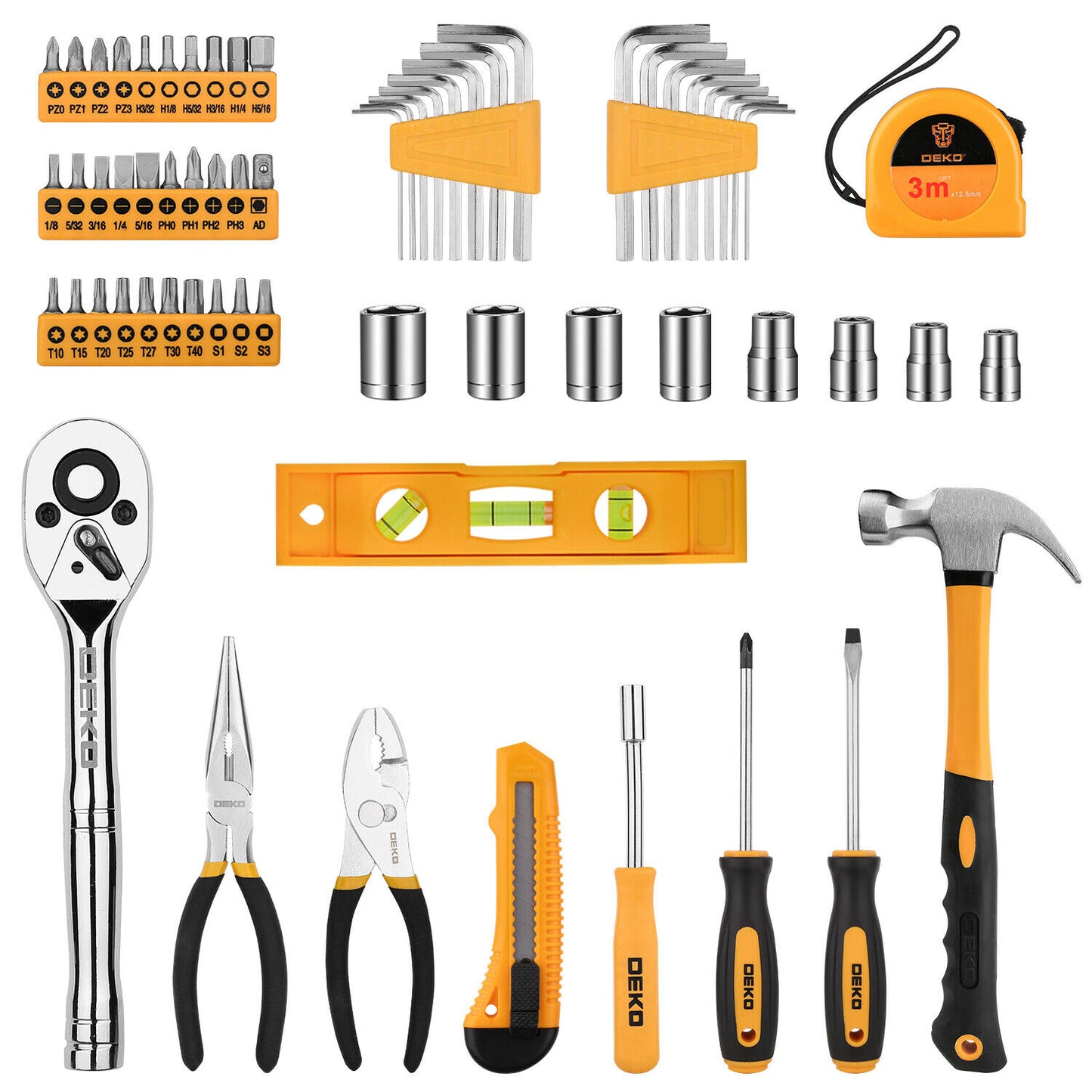 65 piece repair hand tool set