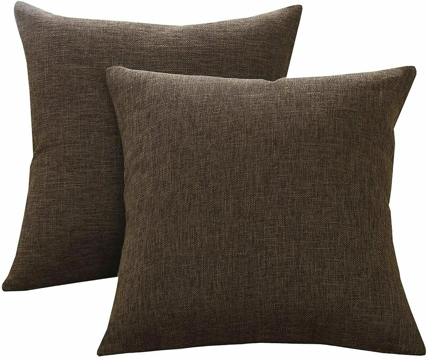 2-Pack Linen Pillowcases, Size (17.5"x17.5"), Color (Coffee)