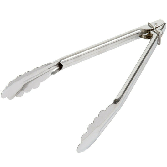 10" stainless steel kitchen tongs