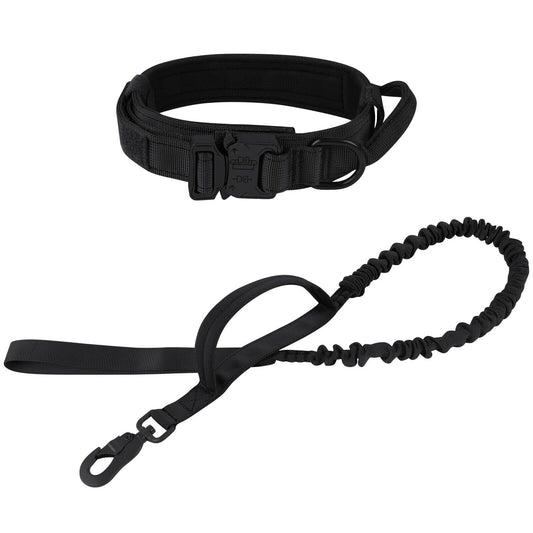 Pet collar with adjustable strap with metal buckle (Color: Black)