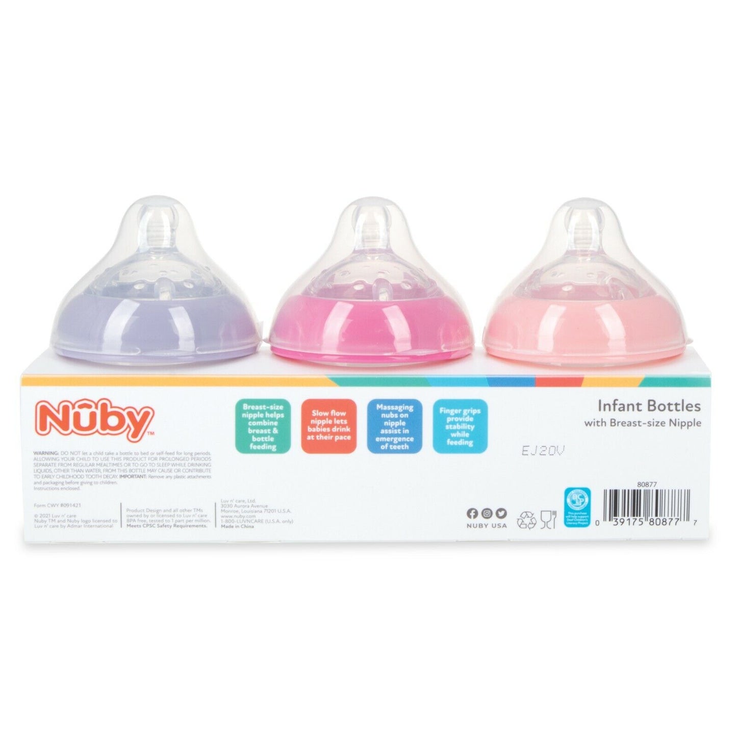 Baby bottles,  3 pack -6oz/180ml, model: Girls