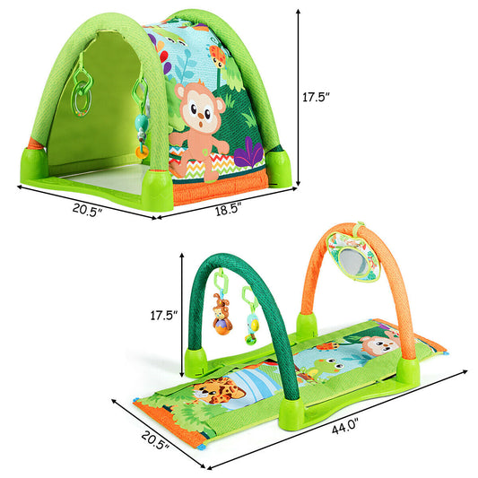 4 in 1 Activity Gym with 3 toys, Color: Green