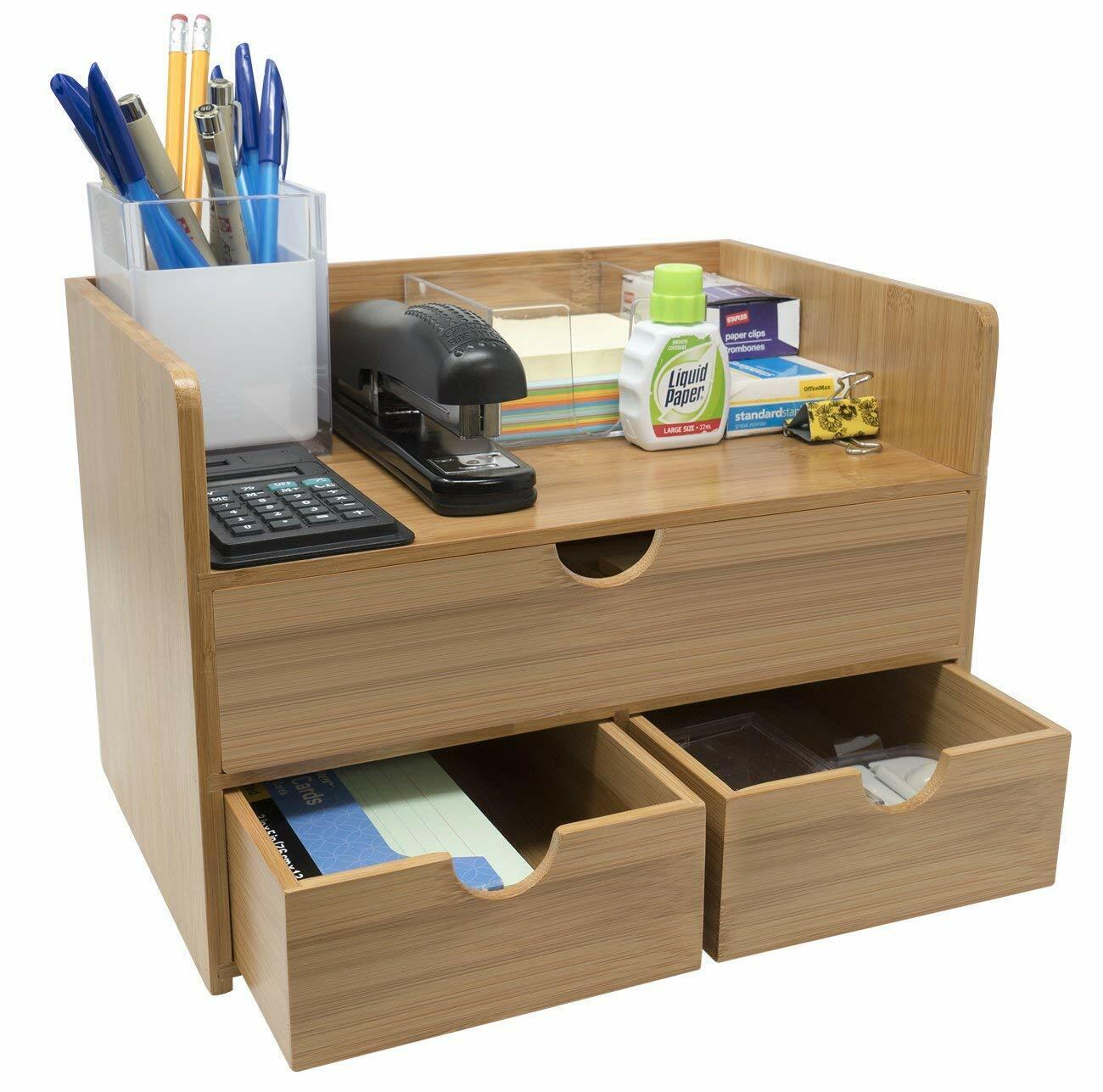 Bamboo 3 Tier Office Organizer