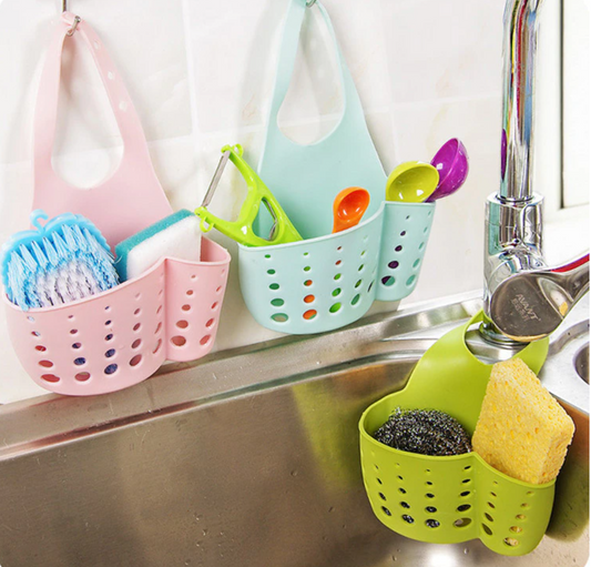 2-Piece Kitchen Sink Organizer Basket, Color: Blue