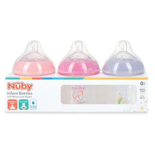 Baby bottles,  3 pack -6oz/180ml, model: Girls