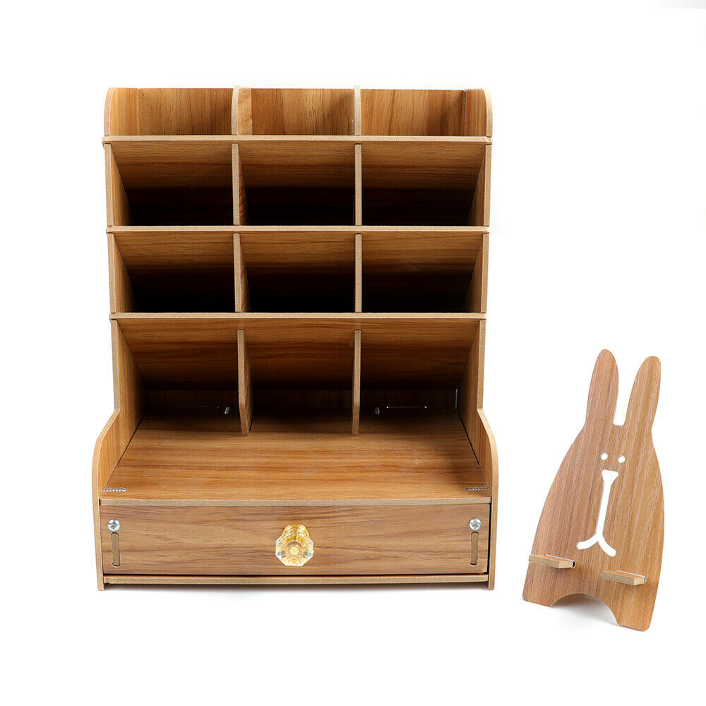 Desk organizer with storage shelves