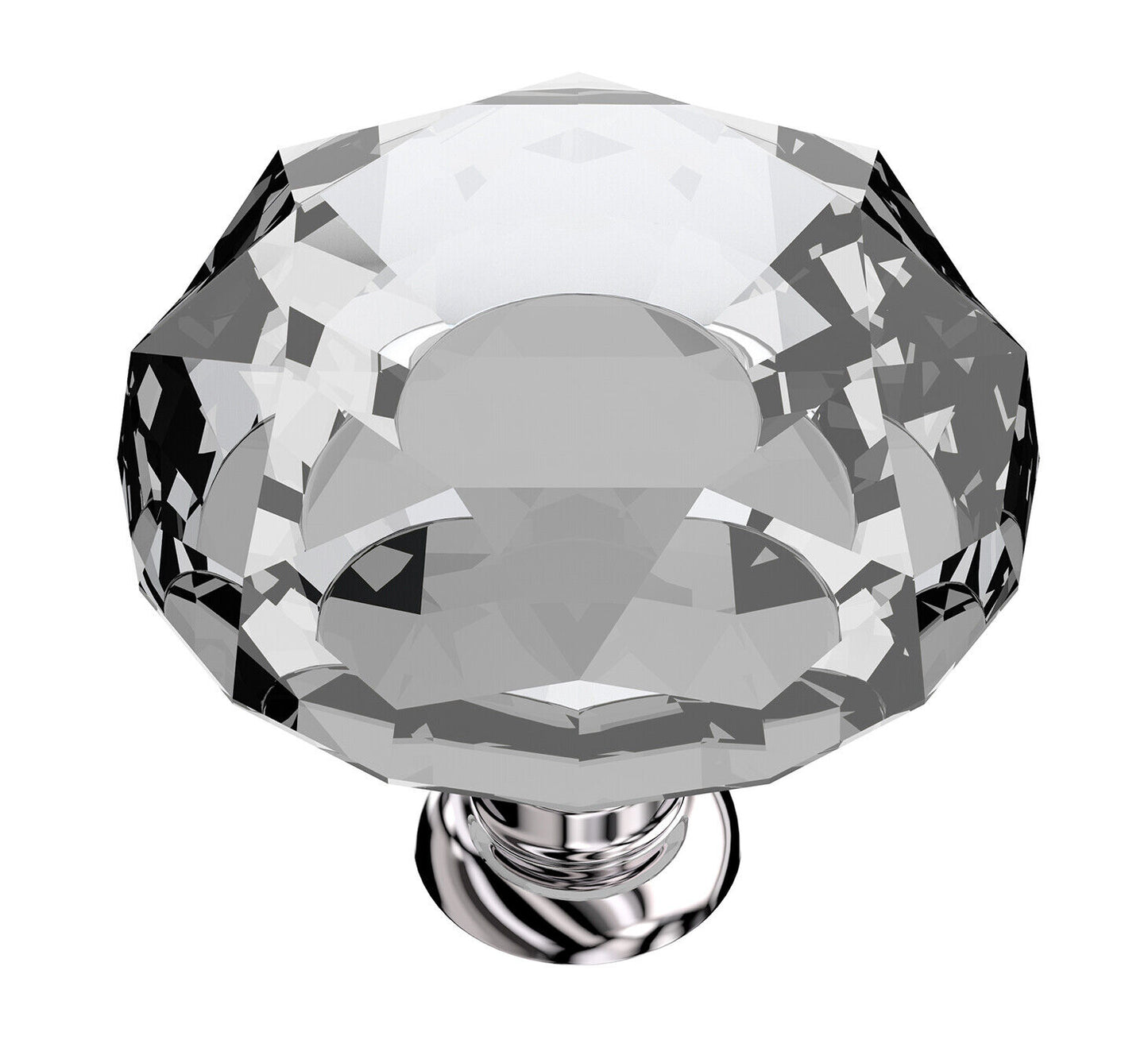 1 Pack Crystal Glass Cabinet Knob Diamond Shape 30mm