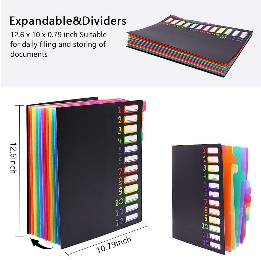 Expandable File Organizer 24 Pockets, Multicolor