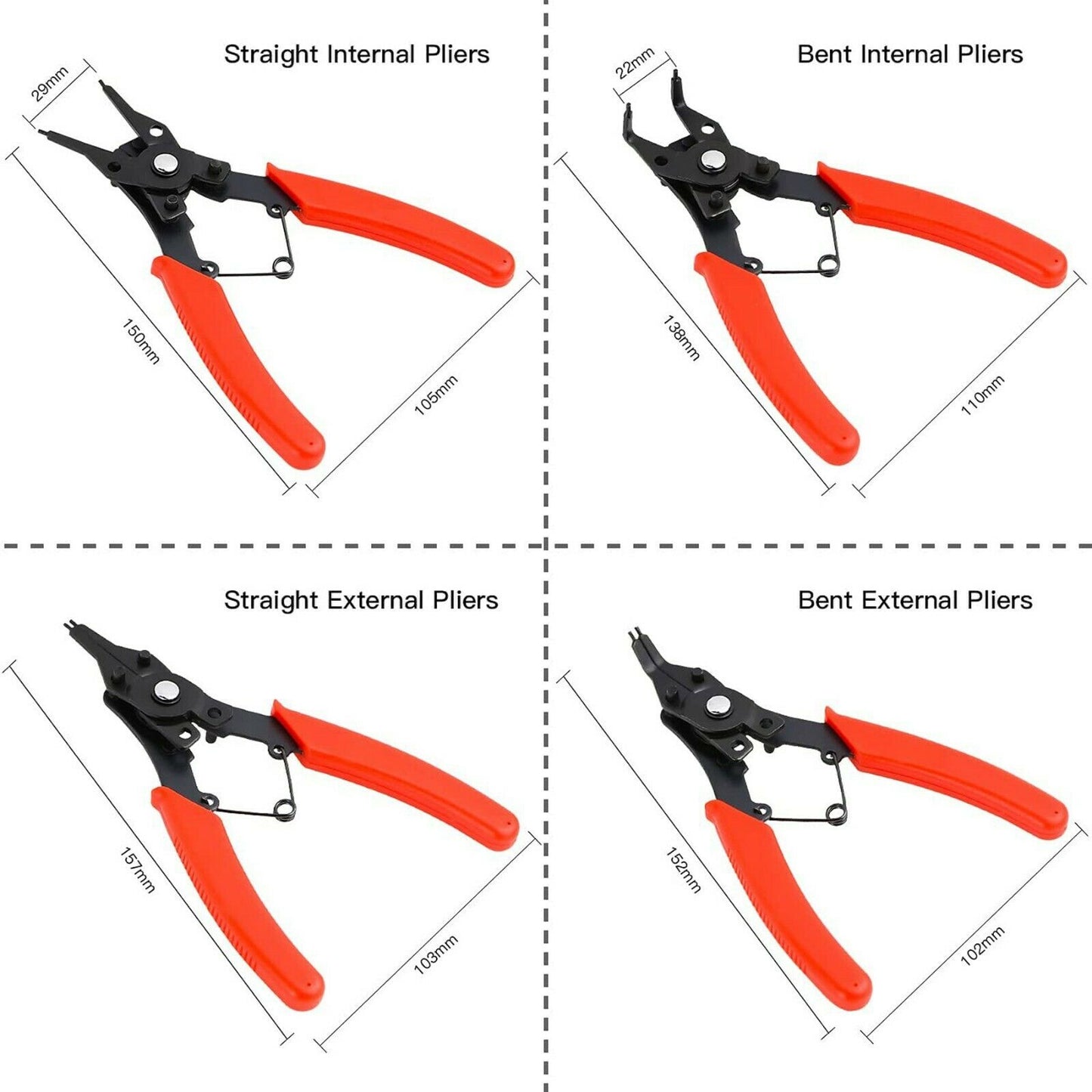 Pliers Set, 4 in 1 for Pressure, Combination Retaining Clip