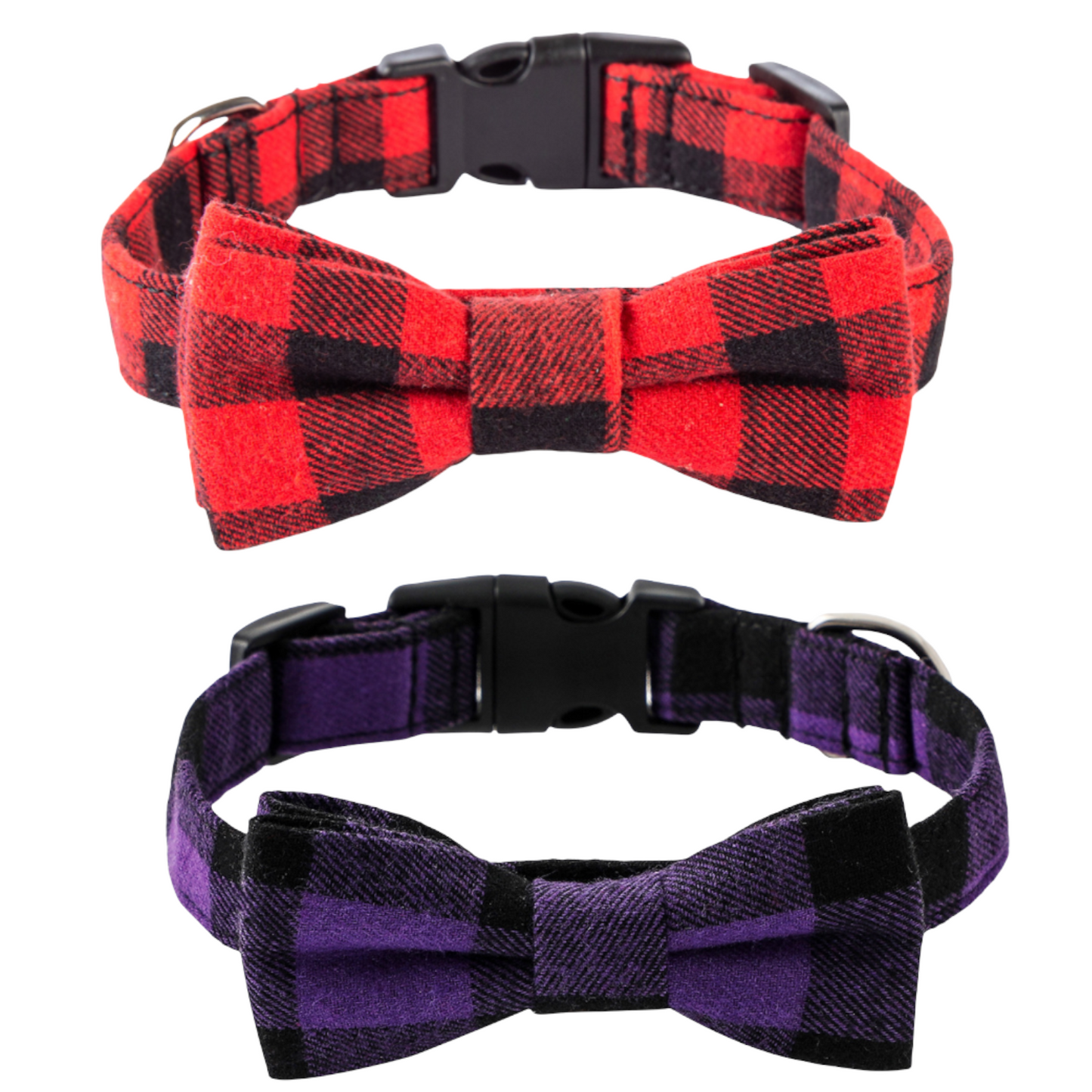 2 pack bow ties for small, medium and large dogs, red,purple