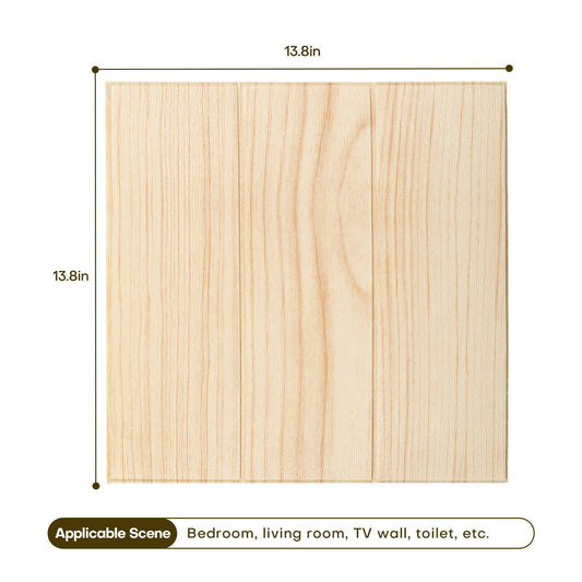 10 Pieces 3D Wood Wall Panels Self Adhesive (Log Wood Grain)