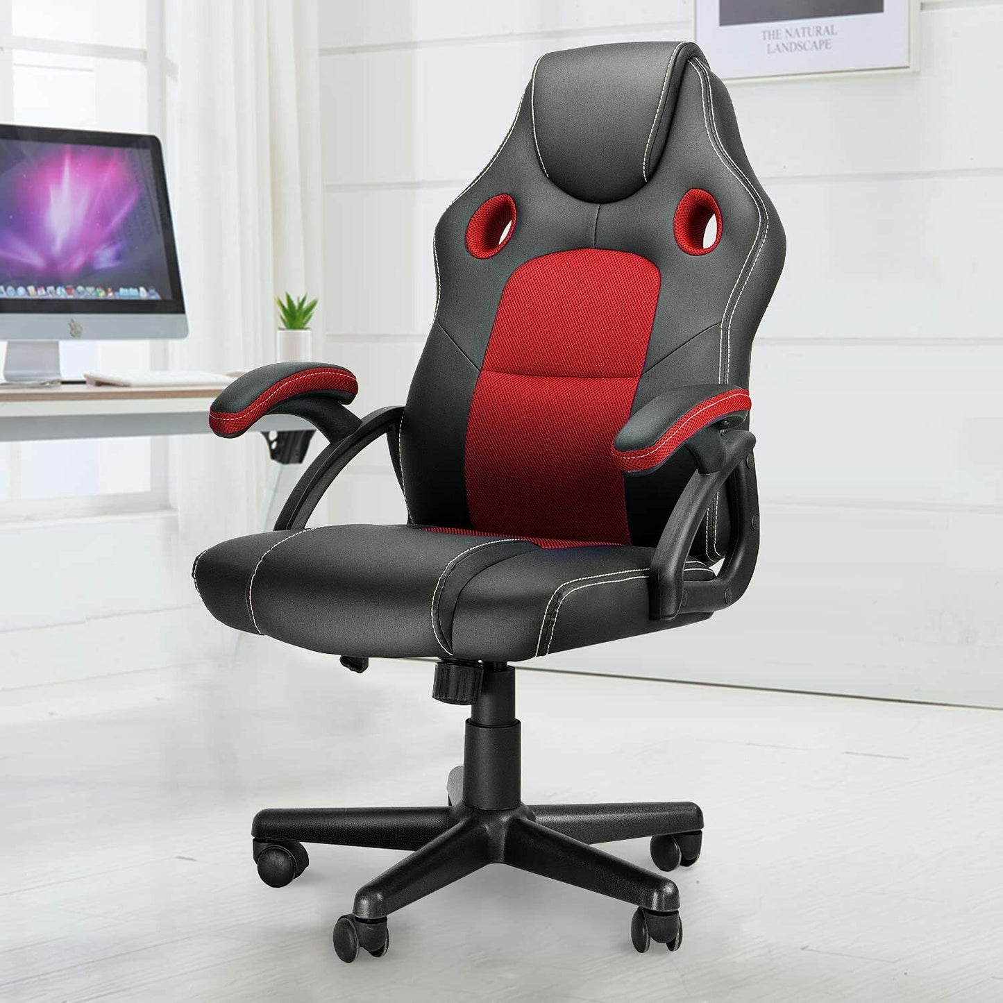 Synthetic Leather Office Chair, Colour: Red