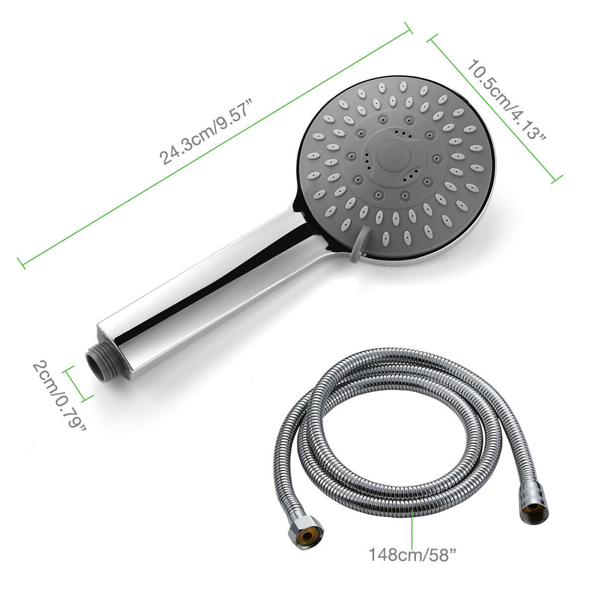 Handheld Shower Head, High Pressure Filtration (Color: Silver #3)