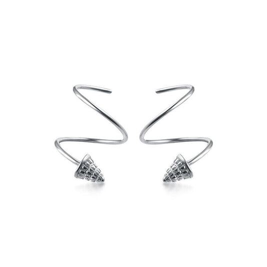 1 Pair of Silver Tapered Stud Earrings