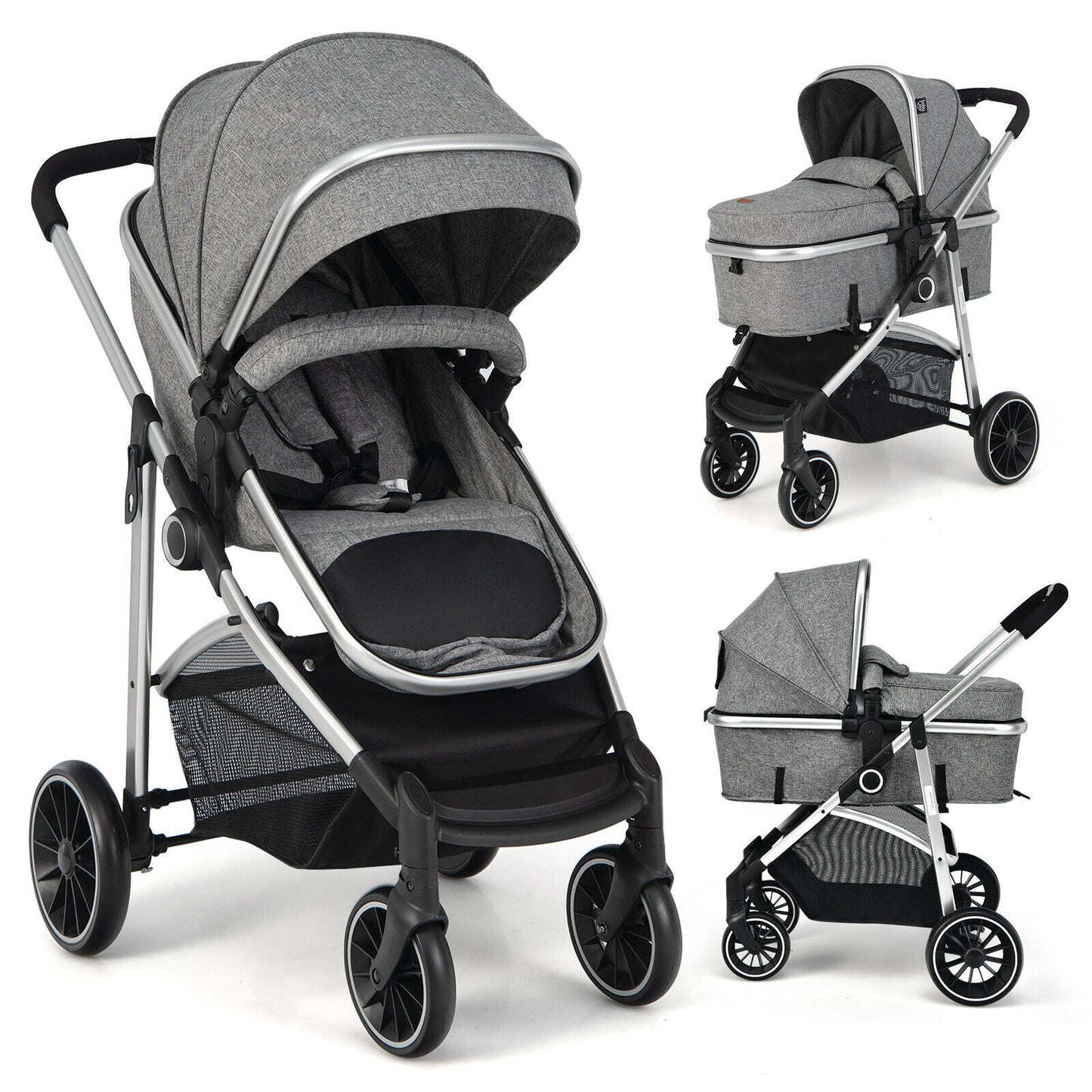 Gray High Landscape 2-in-1 Convertible Stroller