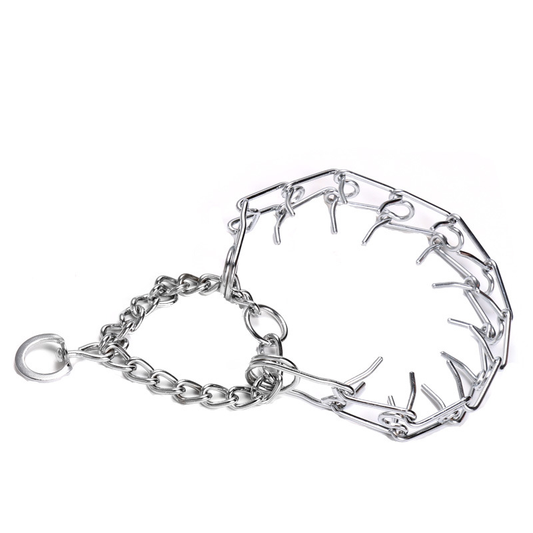 Oversized Metal Steel Pet Spiked Snap Chain Collar