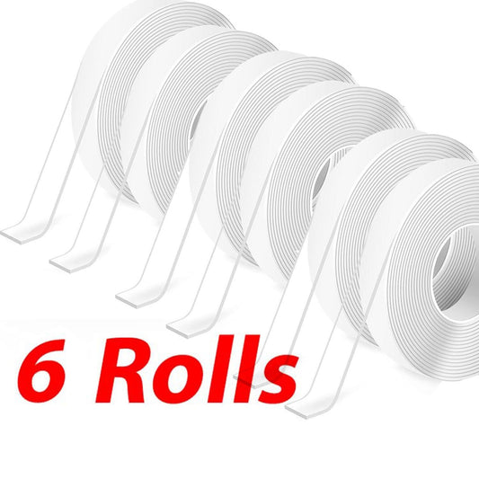 6 rolls of double-sided adhesive removable mounting tape