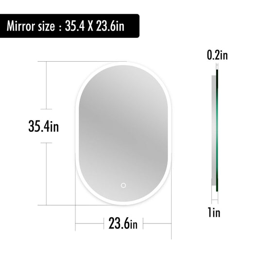 24" x 36" LED Bathroom Mirror with Bluetooth Speaker