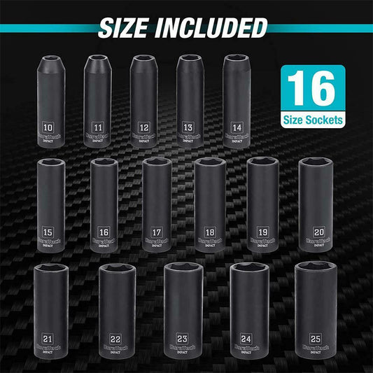 16-piece impact socket set