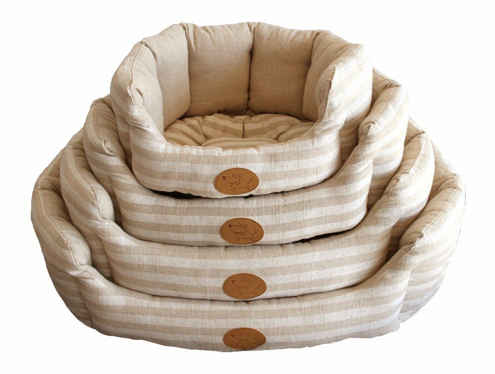 Pet bed, soft and warm mat, (Color: Tan Stripes)