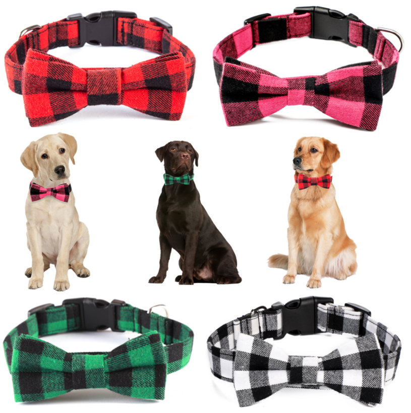 2 pack bow ties for small, medium and large dogs, red,purple