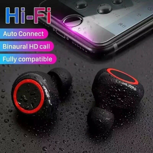 Bluetooth earphones for cell phones, waterproof Color: Black