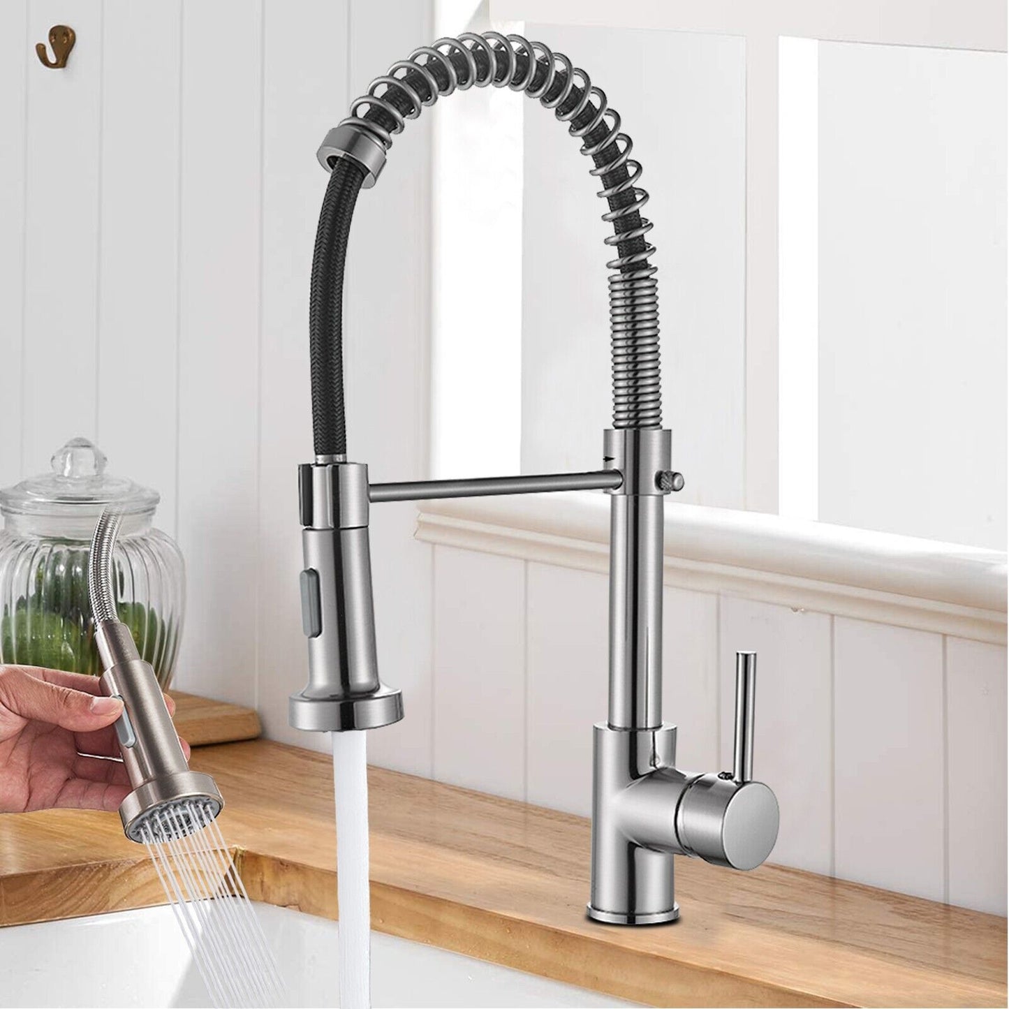 Stainless Steel Kitchen Faucet Pull Out Sprayer Mixer