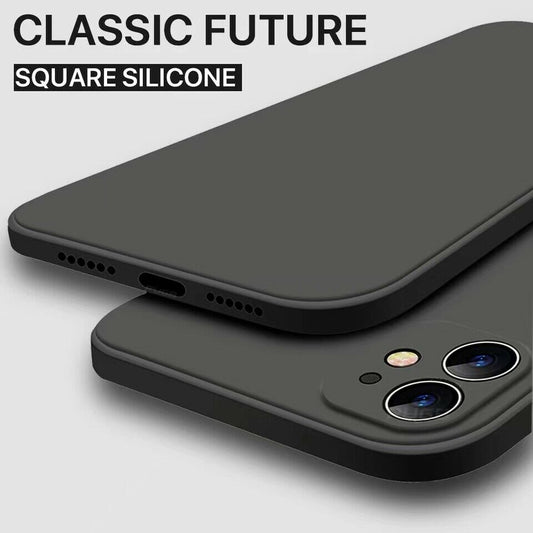 Liquid silicone camera lens case for iphone, Color: Black