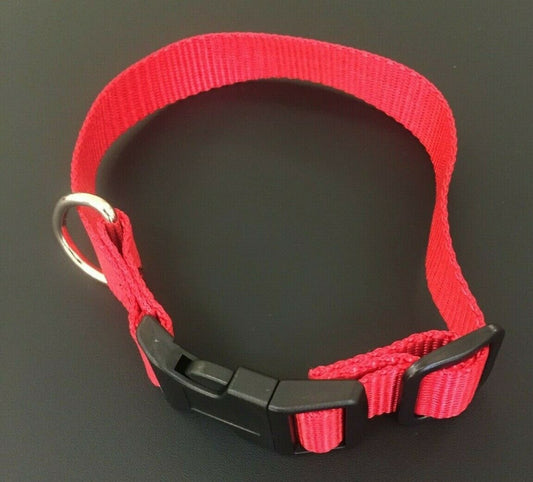 Nylon Dog Collar, Color: Red, Size Large