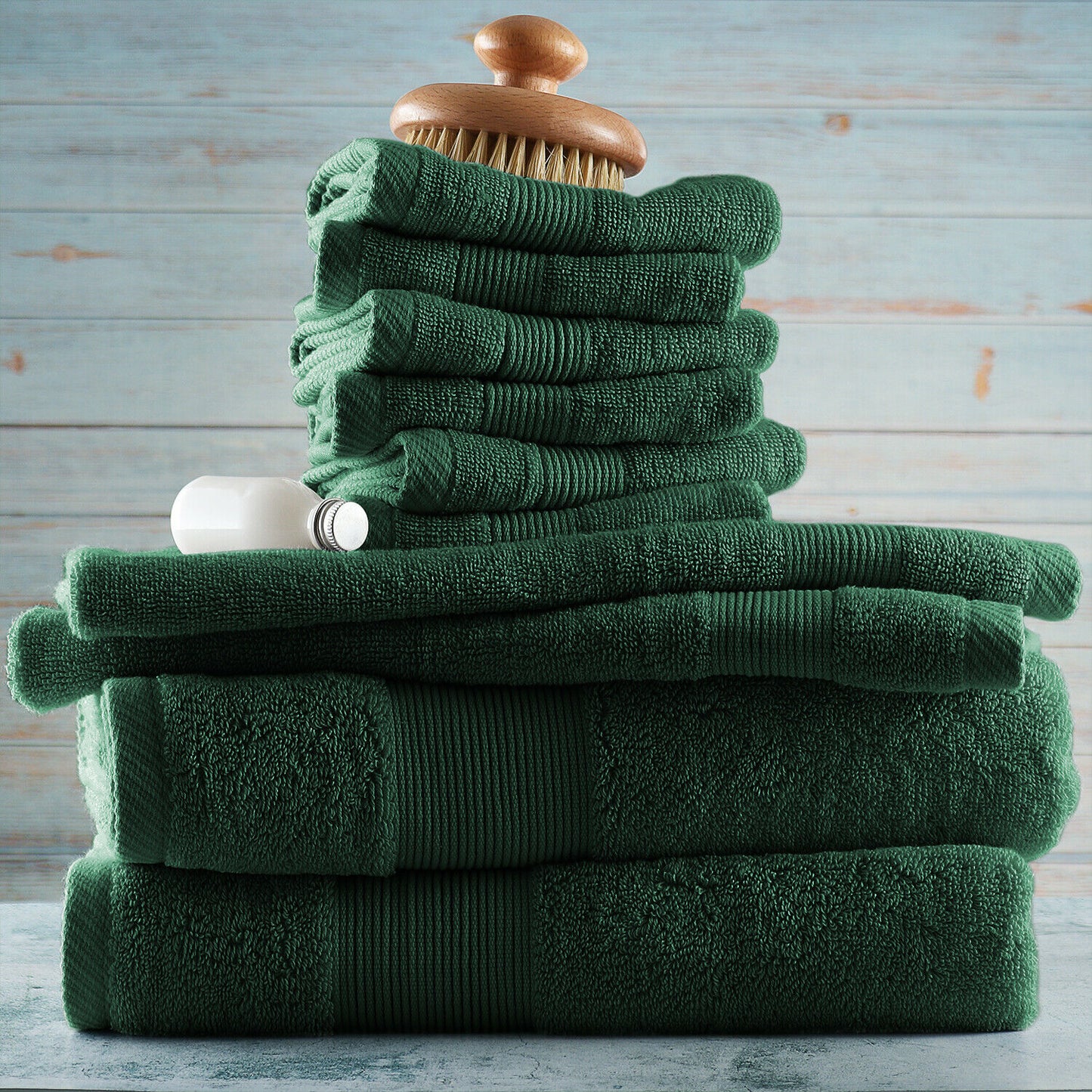 10-Piece Bath Towel Set (Color: Green)