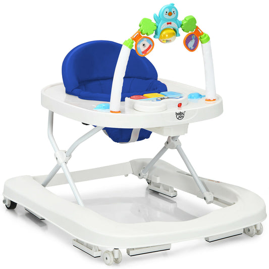 2-in-1 walker with detachable height-adjustable toy tray Blue