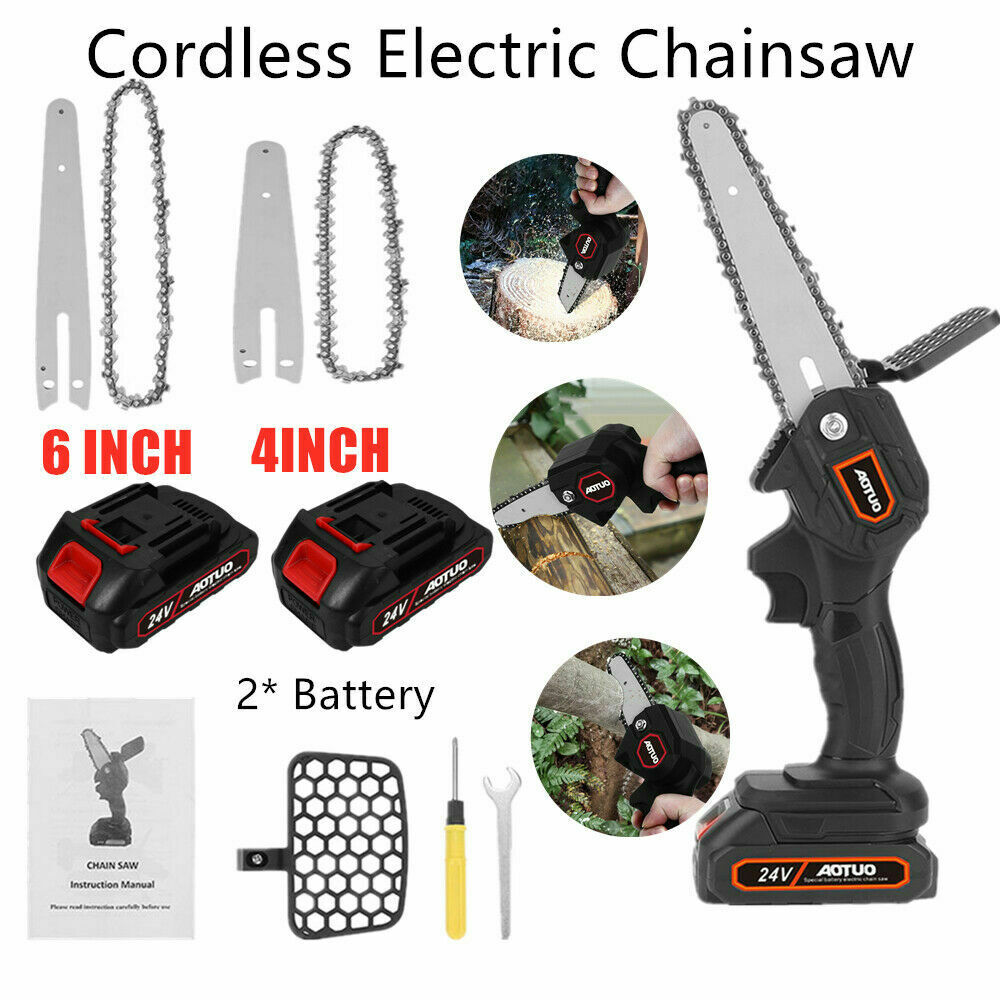 6"+4" Mini Handheld Cordless Electric Chainsaw