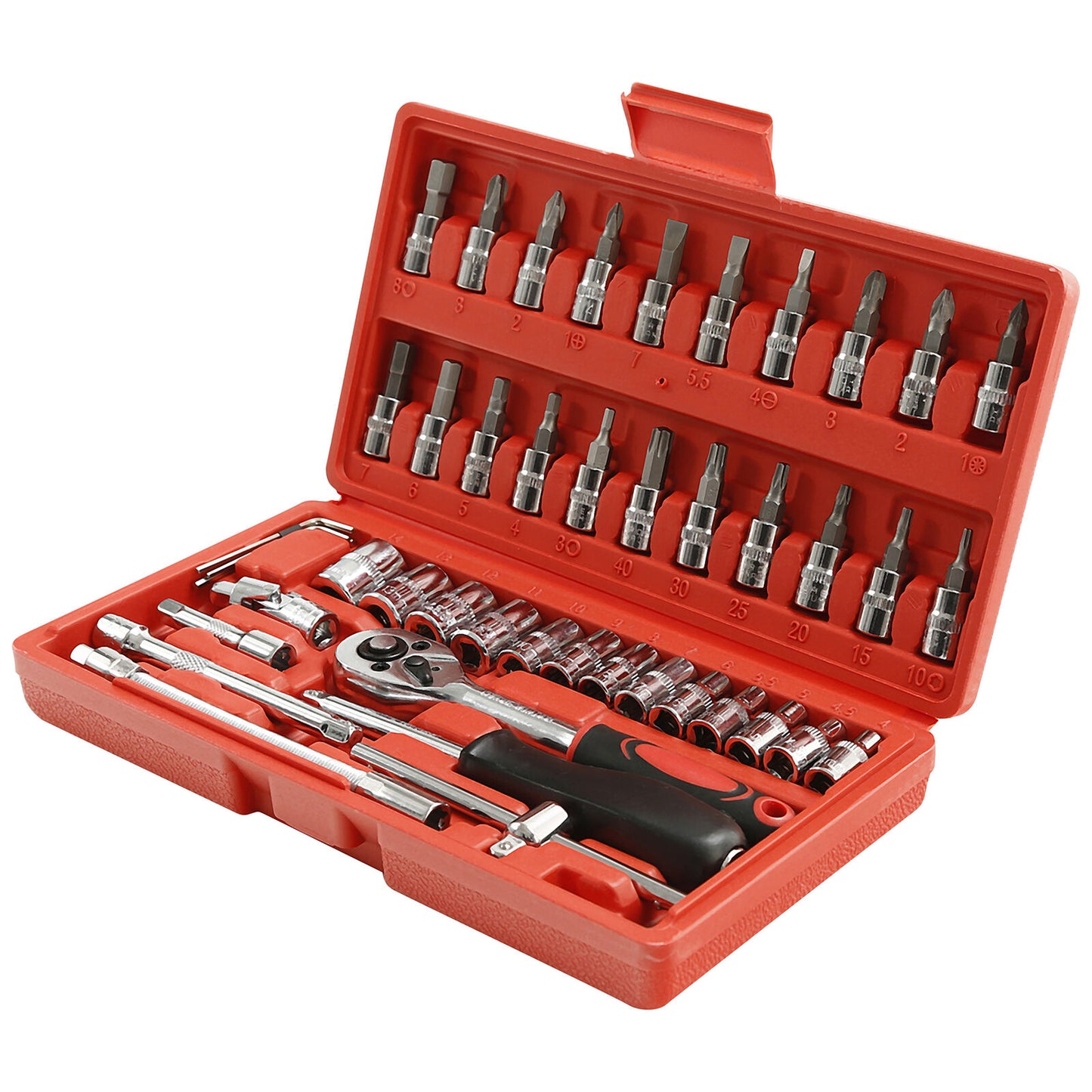 46pcs 1/4" Socket Tool Set Repair Kit