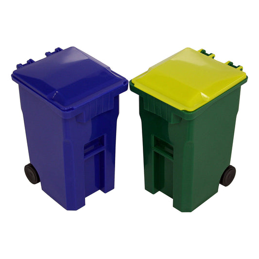 Mini Desk Bin & Pencil Recycling Bin - Blue/Green