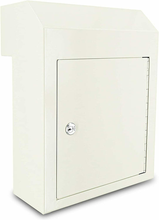 Mailbox Slot Door Key Box Safe Deposit, white