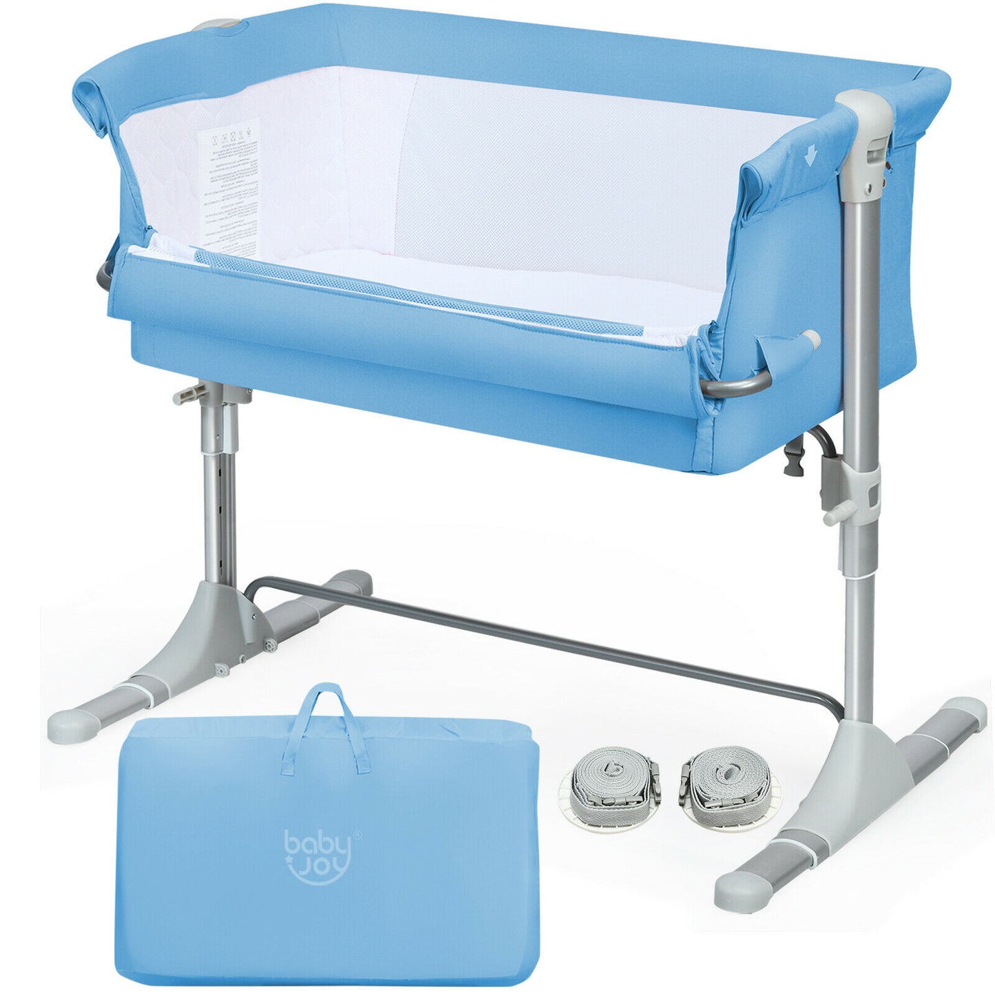 Portable baby bed with carry bag, color: blue