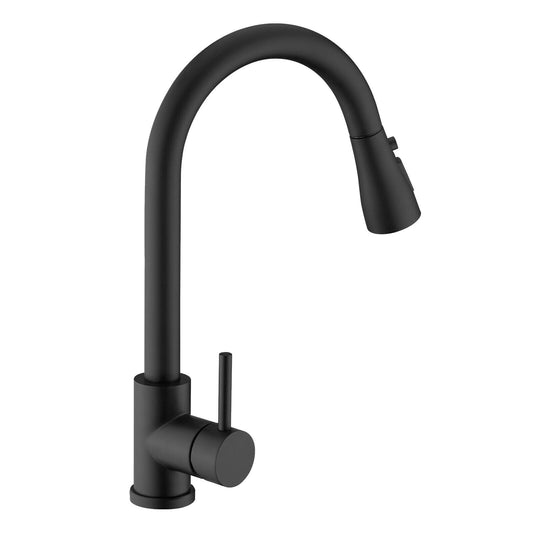 Commercial Kitchen Faucet Black Pull Down Sprayer