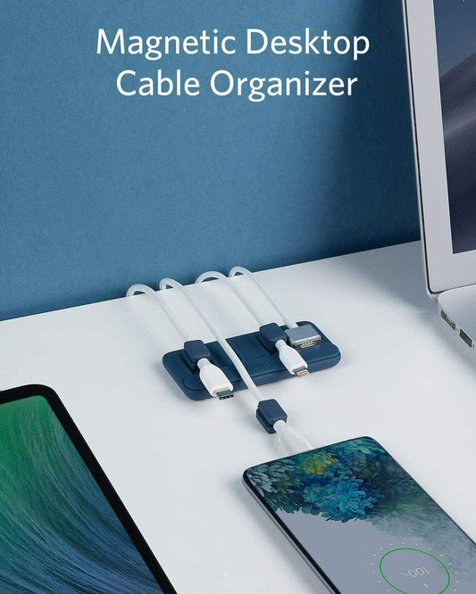 5 Clips Cable Organizer Desktop Magnetic, Blue