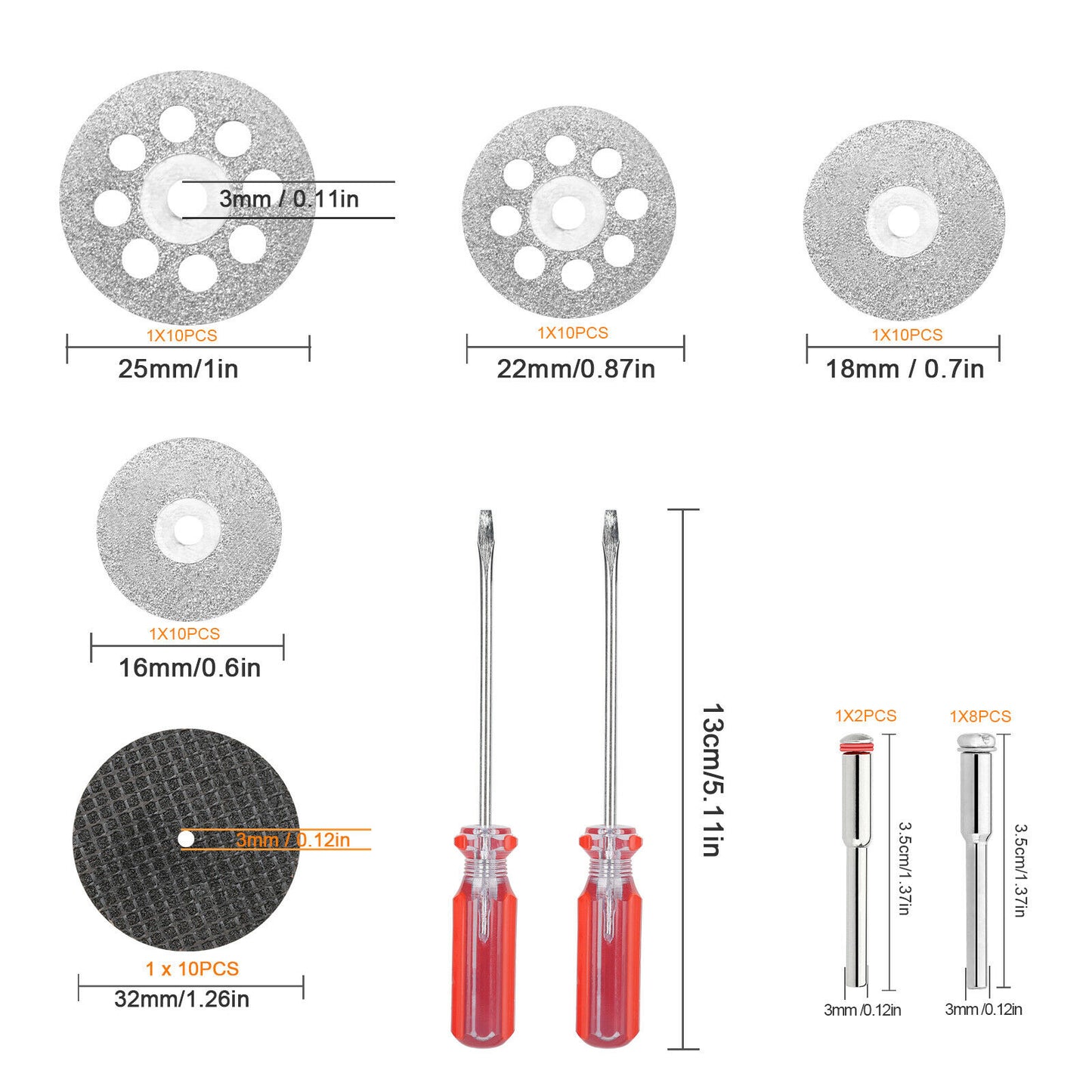 62x diamond cutting wheel set for tool