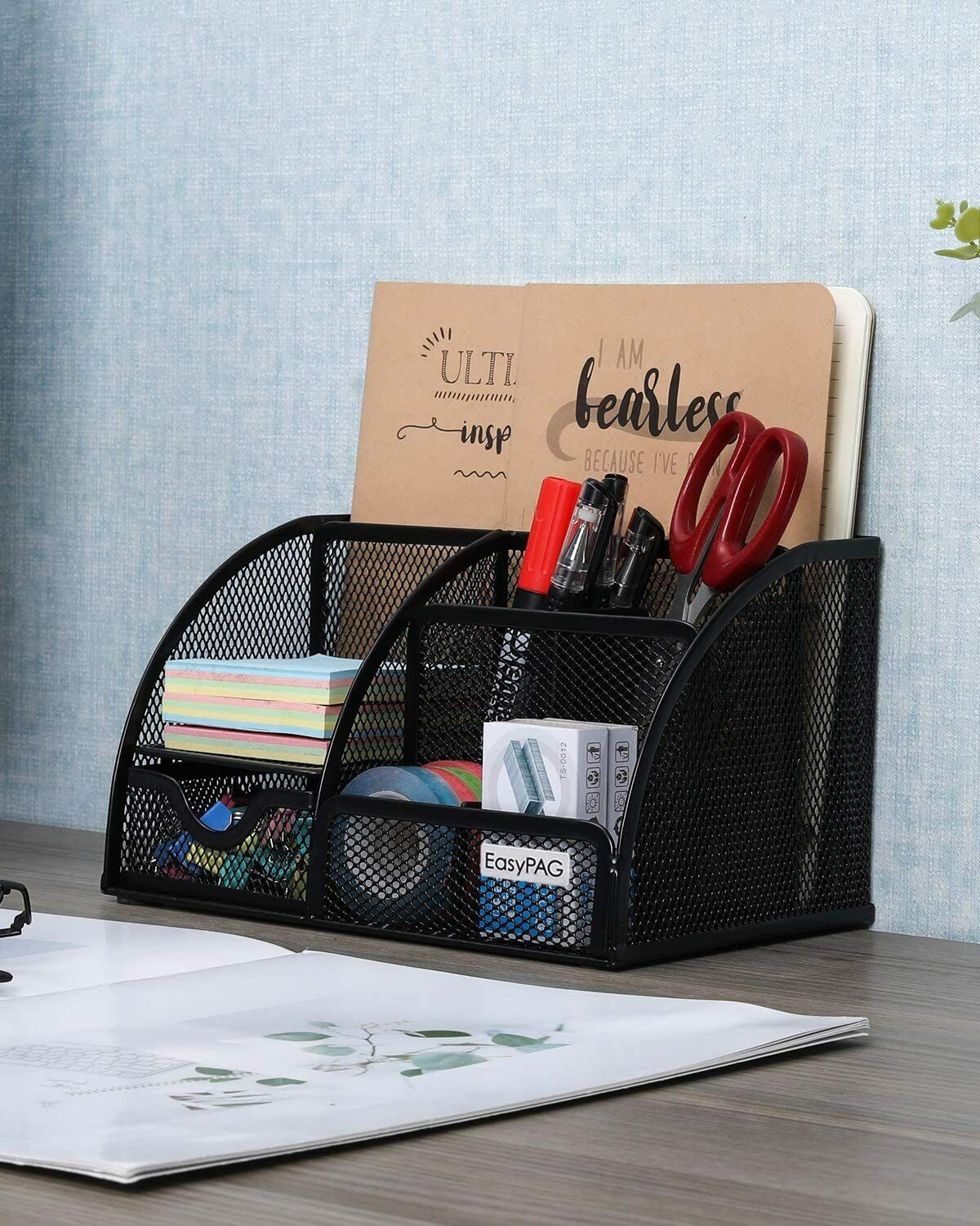 Mesh Desk Organizer (Color: Black)